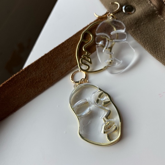 Abstract face earrings - Picture 2 of 3